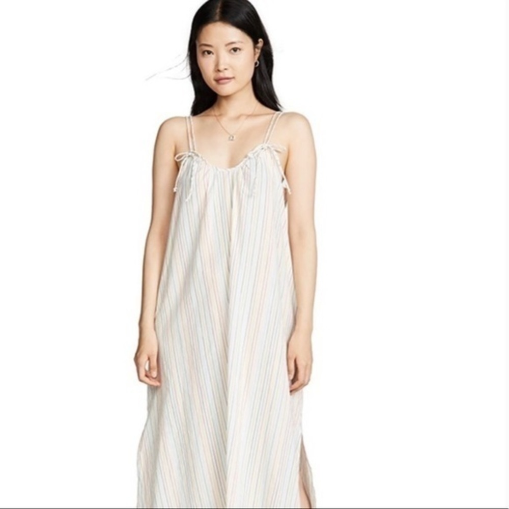 Madewell Cover-Up Maxi Dress in Rainbow Stripe XS
